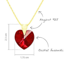24K Gold Siam Heart Sterling Silver Jewellery Set