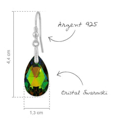 Silver Pear Vitrail  Earrings