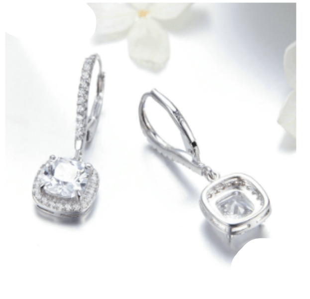 Square Cut Cubic Zirconia Earrings