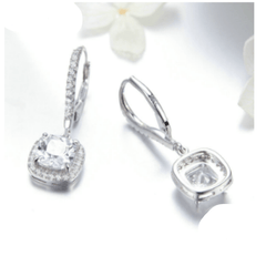 Square Cut Cubic Zirconia Earrings