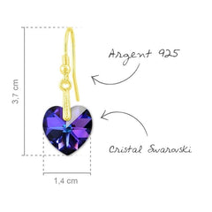 24K Gold Plated Sterling Silver Heliotrope Heart Jewellery Set