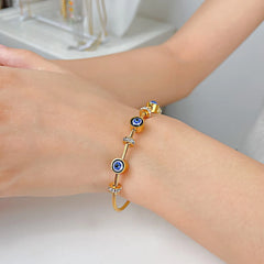 Steel Evil Eye Bangle