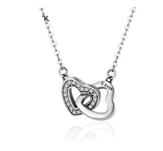 Silver Intertwined Heart Pendant