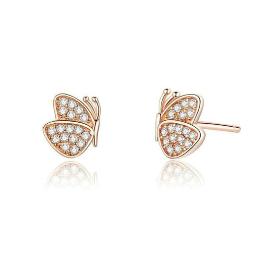 Rose Gold Butterfly Studs