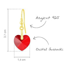 24K Gold Light Siam Heart Sterling Silver Jewellery Set