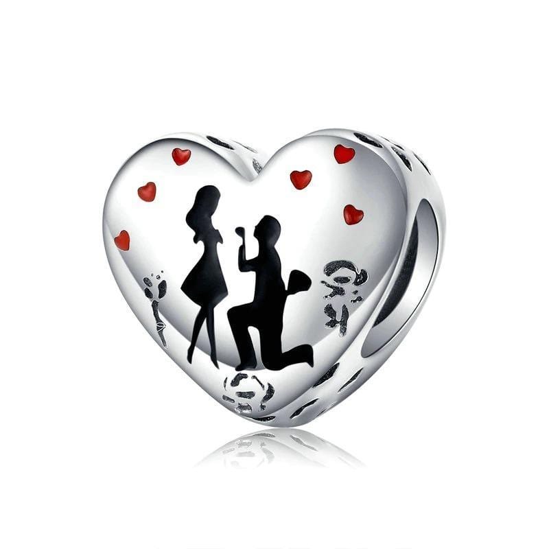 Silver Proposal Heart Charm