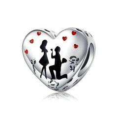 Silver Proposal Heart Charm