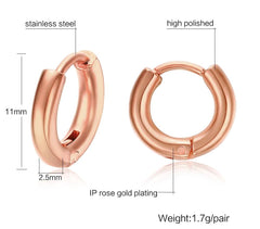 Stainless Steel Rose Gold Hoop Earring