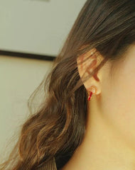 Stainless Steel Women Heart Ear Studs Earrings