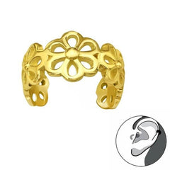 Gold Flower Ear Cuff