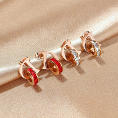 Stainless Steel Rose Gold Drop Earrings