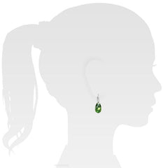 Sterling Silver Peridot AB Crystal Pear Earrings