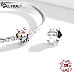 Sterling Silver Cat Charm for  Bracelet
