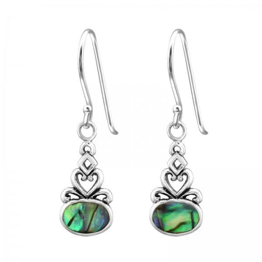 Silver Oval Long Earrings