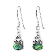 Silver Oval Long Earrings