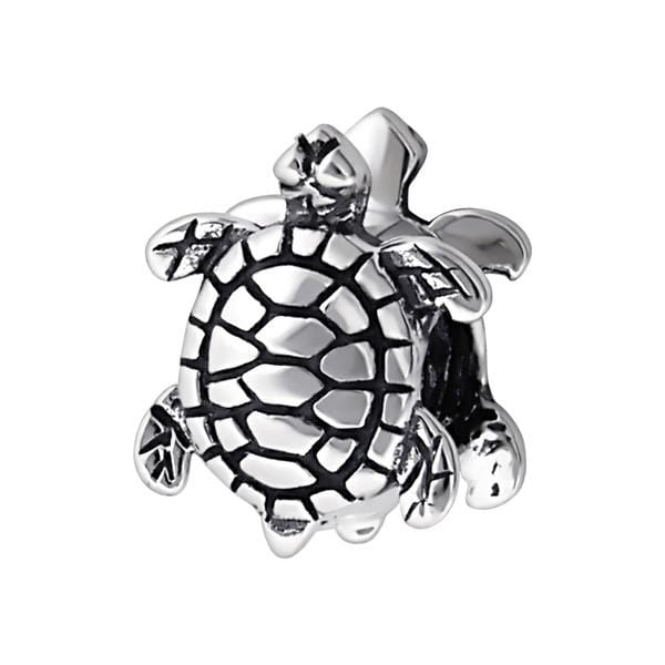 Silver Turtle Charm Bead