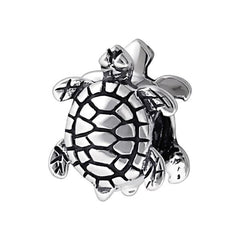 Silver Turtle Charm Bead