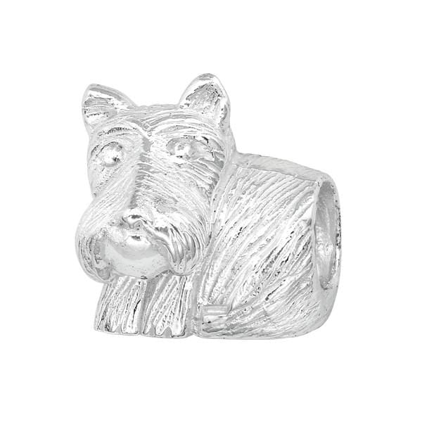 Silver Dog Charm Bead