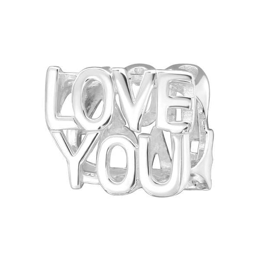 Silver Love You Charm Bead