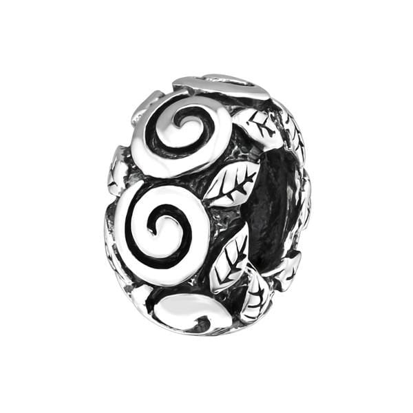 Silver Round Charm Bead