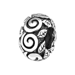 Silver Round Charm Bead