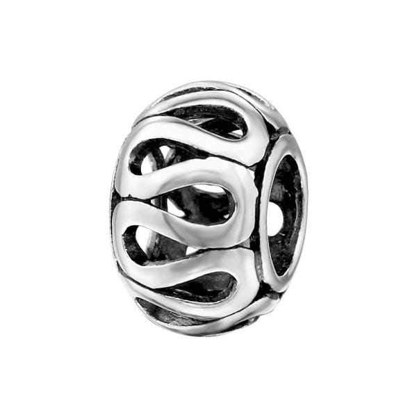 Silver Round Charm Bead