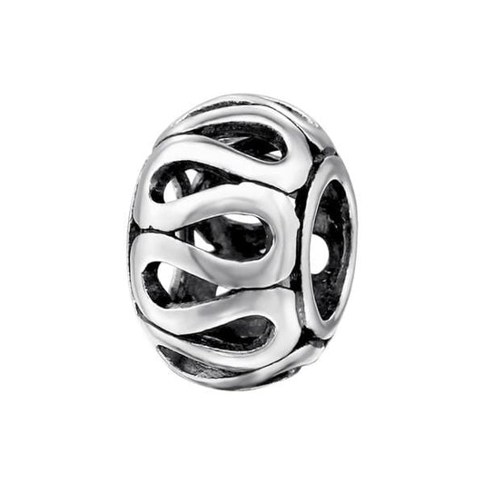 Silver Round Charm Bead