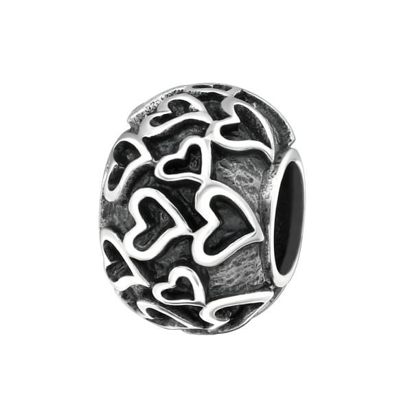 Silver Heart Charm Bead
