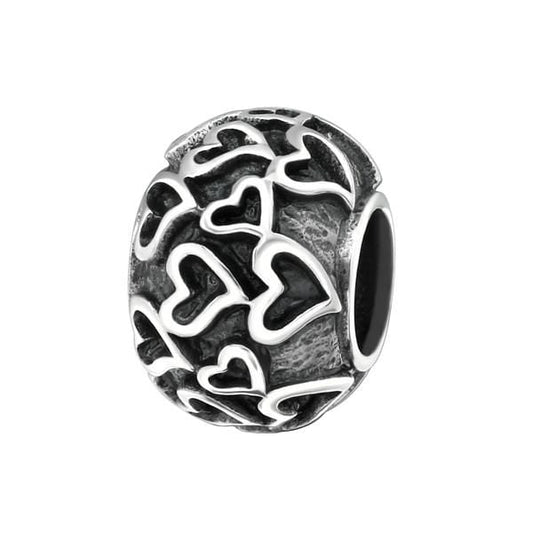 Silver Heart Charm Bead