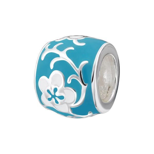 Silver Flower Charm Bead