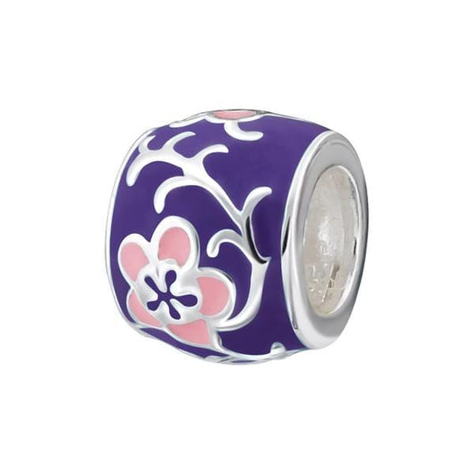 Silver Flower Charm Bead