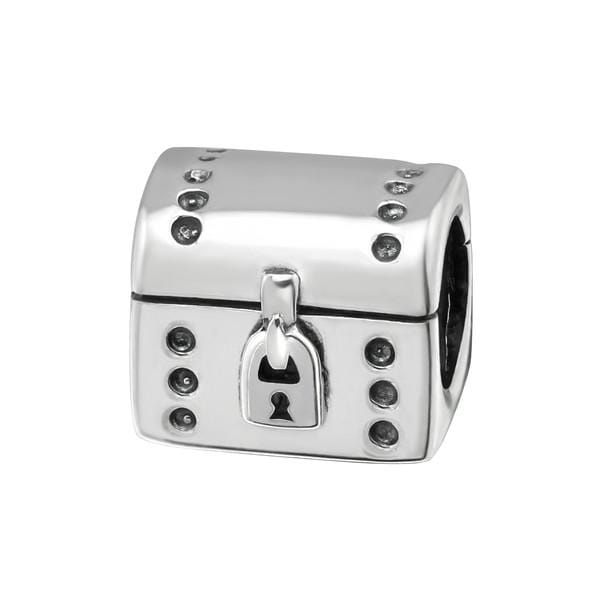 Silver Chest Box Charm Bead