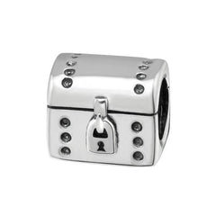 Silver Chest Box Charm Bead