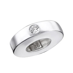 Silver bead with cubic zirconia