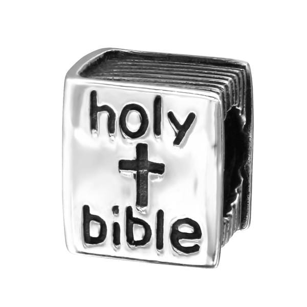 Silver Bible Charm Bead