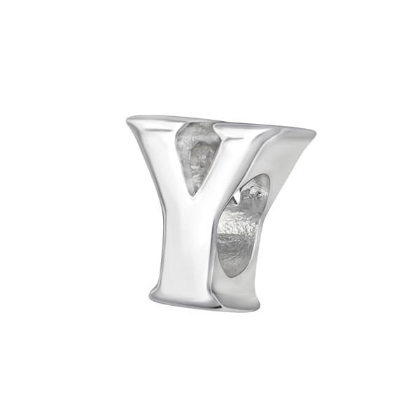 Silver "Y" Charm Bead