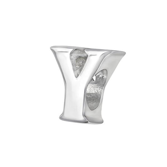 Silver "Y" Charm Bead