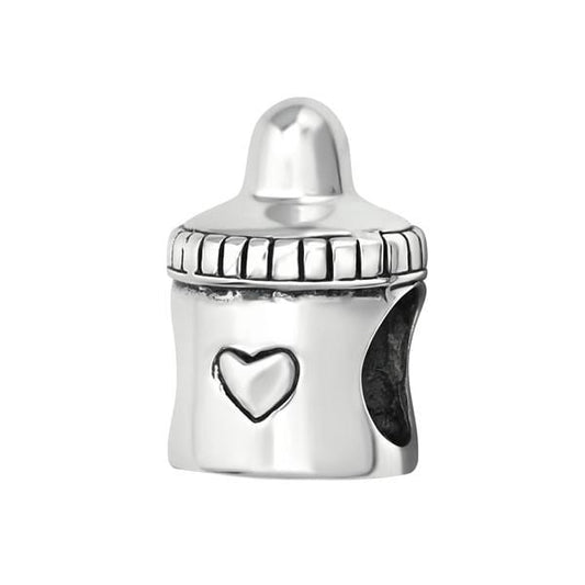 Silver Milk Bottles Charm Bead