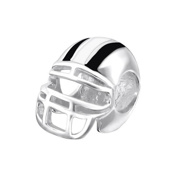 Silver Helmet Charm Bead