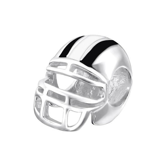 Silver Helmet Charm Bead