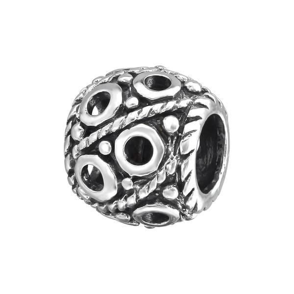 Silver Round Charm Bead