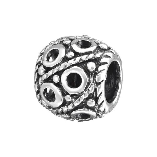 Silver Round Charm Bead