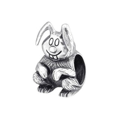 Silver Bunny Rabbit Charm Bead