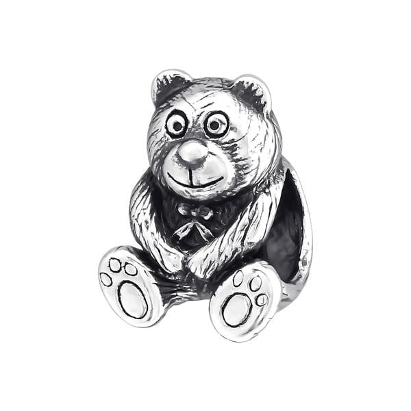 Silver Bear Charm Bead