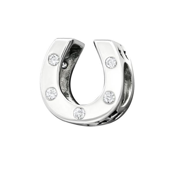 Silver Horseshoe Charm Bead