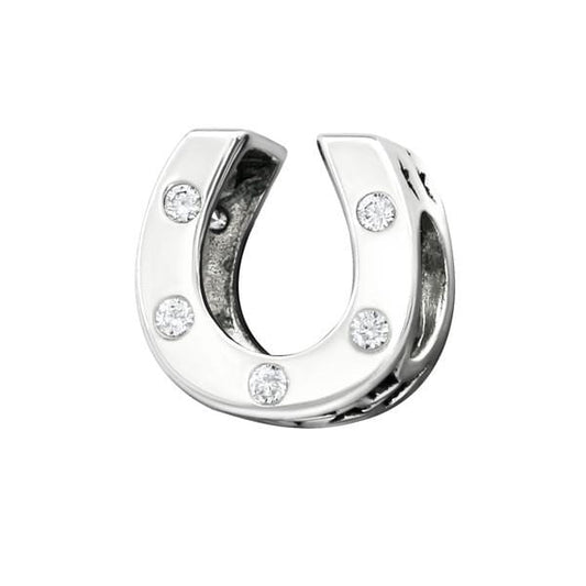 Silver Horseshoe Charm Bead