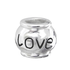 Silver Love Charm Bead