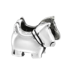 Silver Dog Charm Bead