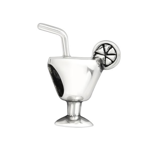 Silver Fruit Juice Glass Charm Bead