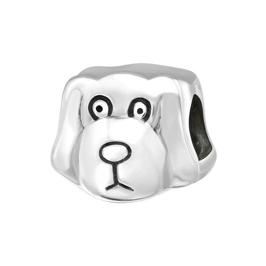 Silver Dog Bead